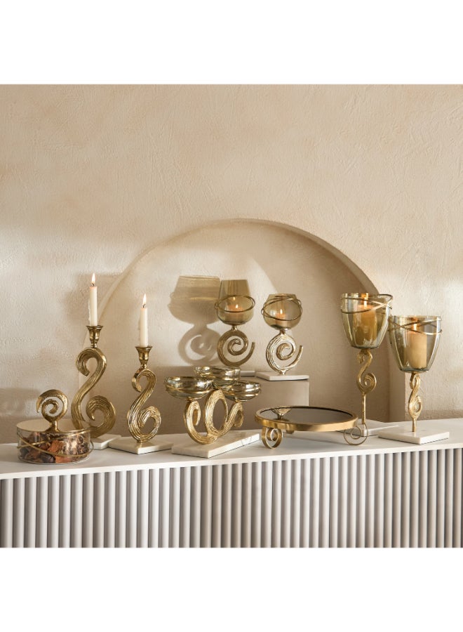 Home Box Sands and Palms Sahra Marble Metal Decorative Vase - 14x14x30 cm - Image 4